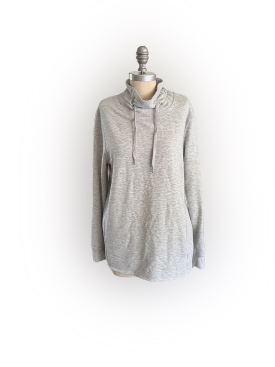Quince Tops - Quince Women”s Heathered Gray Cowl Neck Sweatshirt. Size Medium